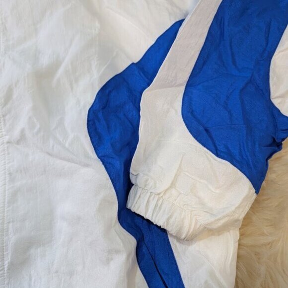 Vintage Nike White Label Branded Windbreaker Blue and White Men Size Medium - Picture 2 of 13